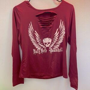 Red graphic top. Brand new